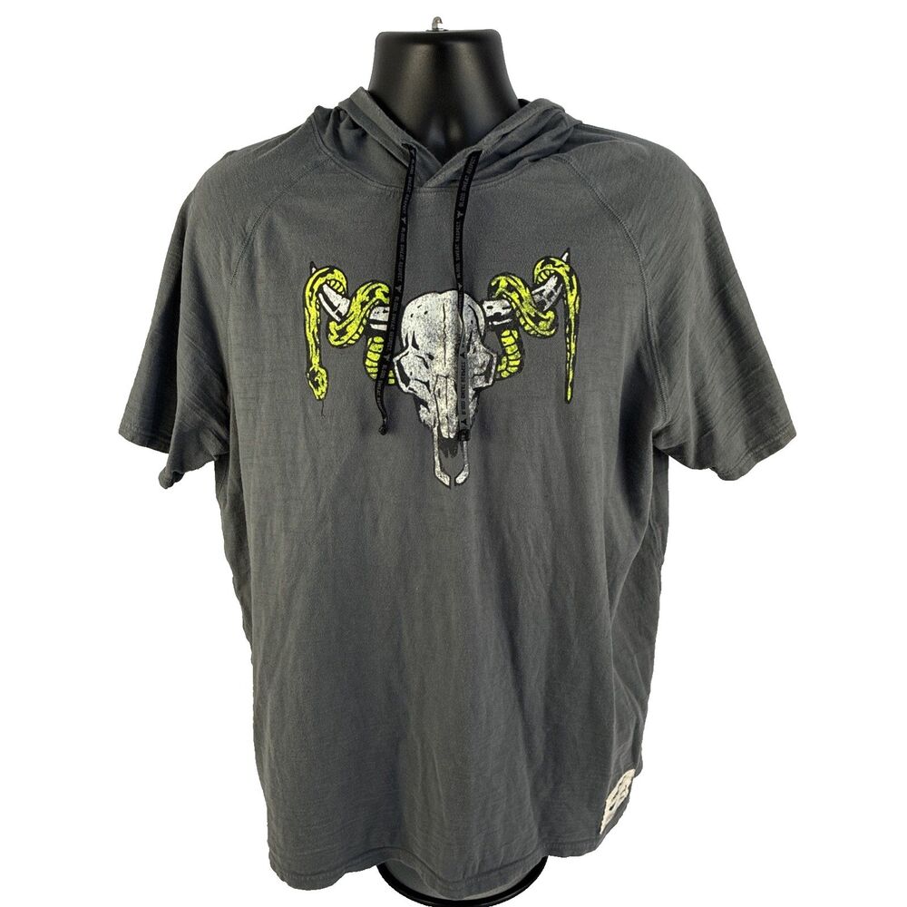 Under Armour Project Rock Pullover Hoodie Shirt Mens Sz Large Loose Short Sleeve